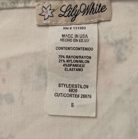 Lily White Floral Skirt with Button Detail - Picture 6 of 8